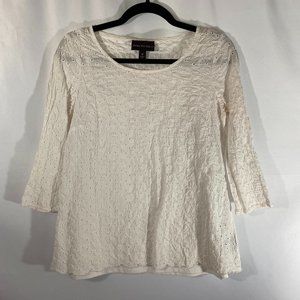 Dana Buchman Women's White Seersucker Blouse
